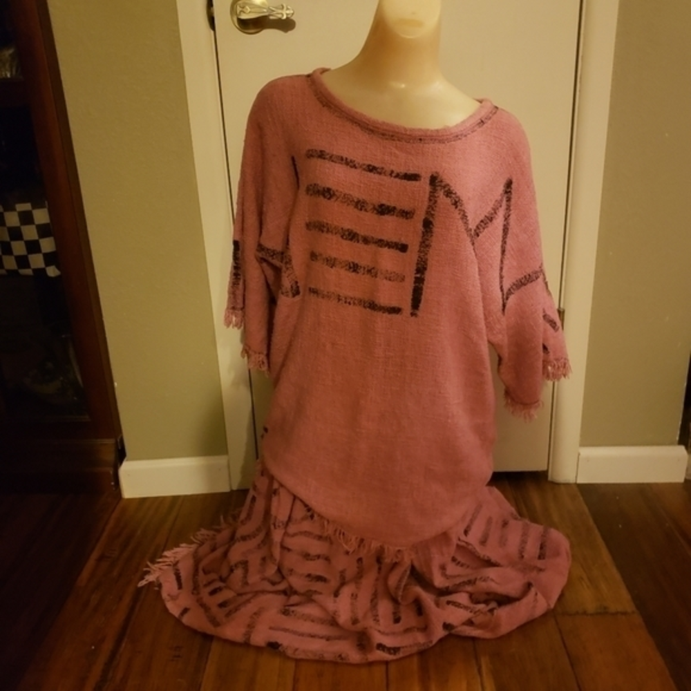 Vtg BOHO skirt/shirt set‎ woven